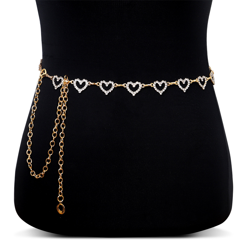 ファッションラインストーンハートウエストチェーン女性用調節可 - Body Jewelry のレビューと価格