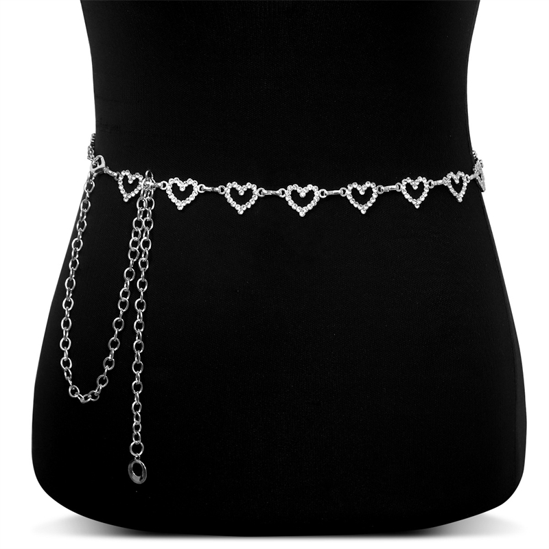 ファッションラインストーンハートウエストチェーン女性用調節可 - Body Jewelry のレビューと価格