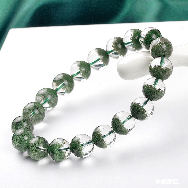 緑色のファントムクリスタル。天然で本物の石を使用した、幸運を - Bracelets のレビューと価格