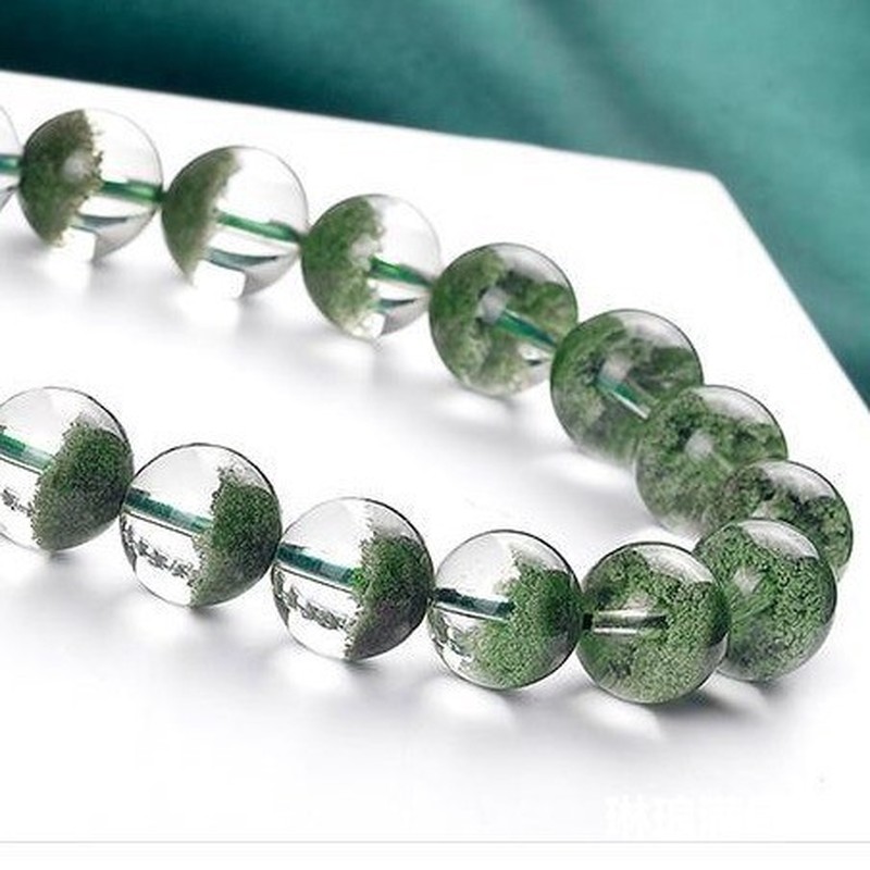 緑色のファントムクリスタル。天然で本物の石を使用した、幸運を - Bracelets のレビューと価格